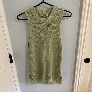 Green Sleeveless Knit Sweater